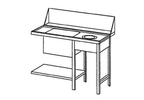  Bartscher Ablauftisch rechts mit Abfallbox | 120x72x85 cm 