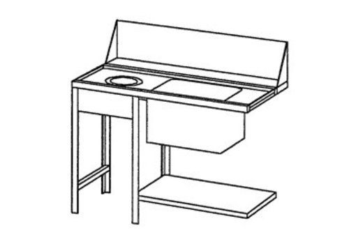  Bartscher Einlauftisch links mit Abfallrutsche | 120x72x85 cm 