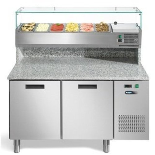  Afinox Pizzawerkbank mit 2 Türen 140x80x147 cm 