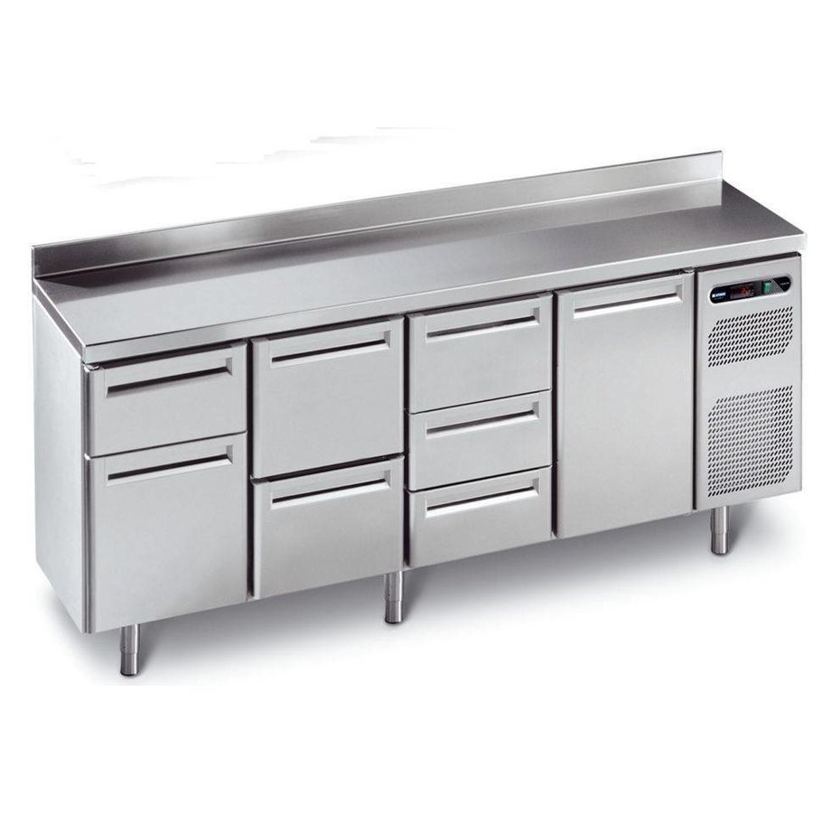 Forced Cool Werkbank aus Edelstahl mit Spritzrand 230 x 70 x 90 cm