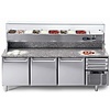 Afinox Pizzawerkbank mit Granitarbeitsplatte 204x80x104 cm