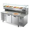 Afinox Pizzawerkbank mit Schubladen und 2 Türen 192x80x147 cm