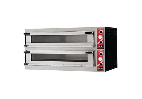  Gastro-M Pizza-Ofen 2 Zimmer 4000 Watt | 6 Pizzen 