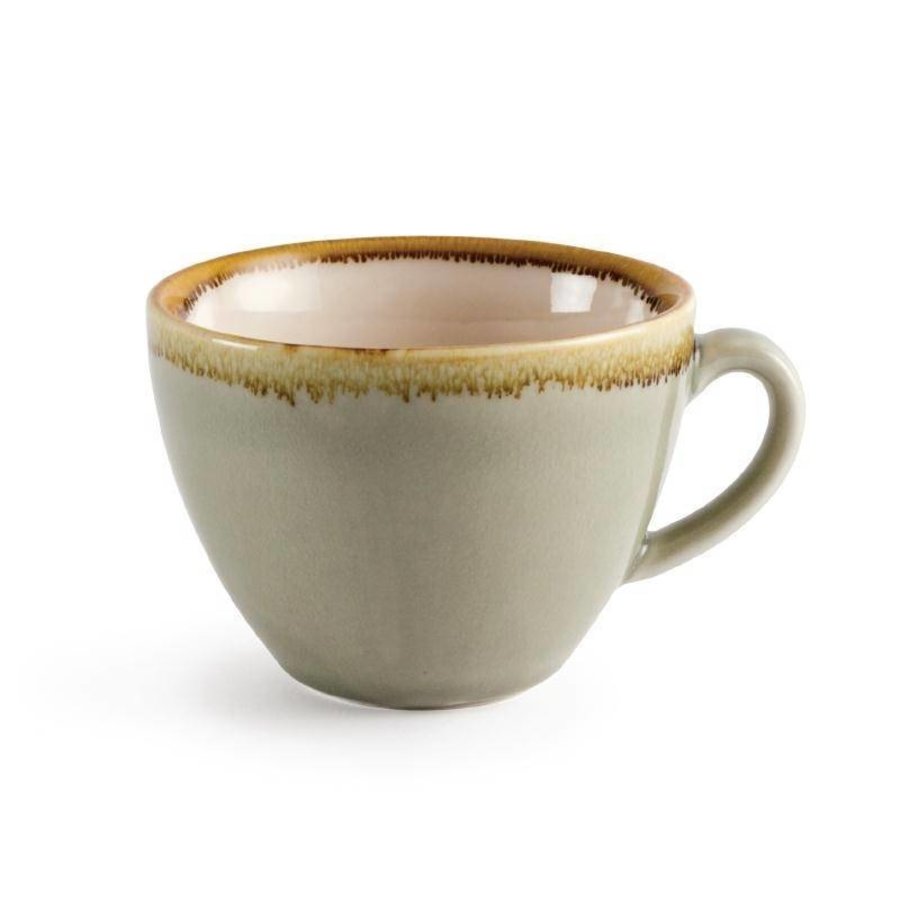 Moosgrün Porzellan Cappuccino-Tassen 23cl (6 Stück)