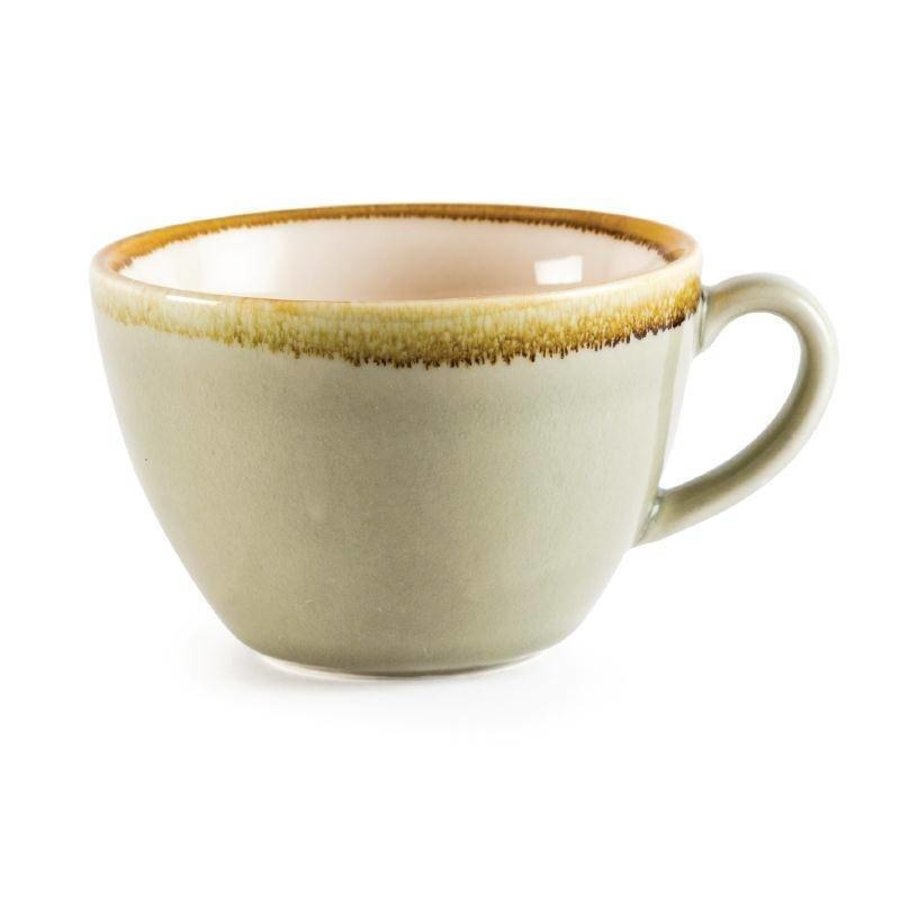 Moosgrün Porzellan Cappuccino-Tassen 34cl (6 Stück)