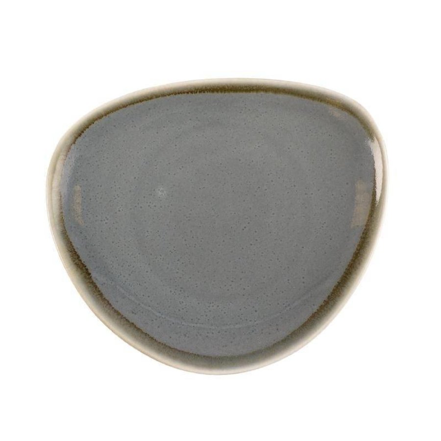Blaues Porzellan dreieckige Platten von 16,5 cm (6 Stück)