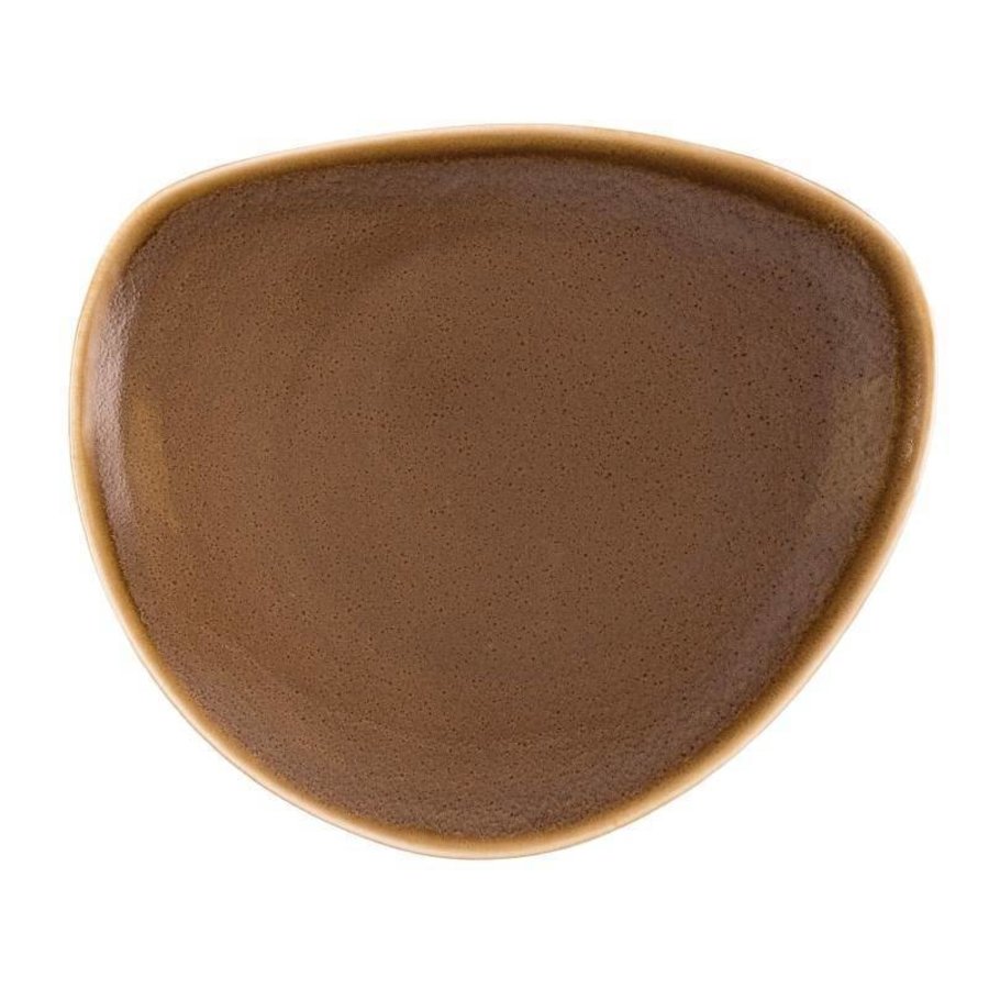 Brown Porzellan dreieckige Platten 23 cm (6 Stück)