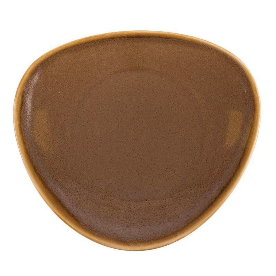 Brown Porzellan dreieckige Platten 28 cm (4 Stück)