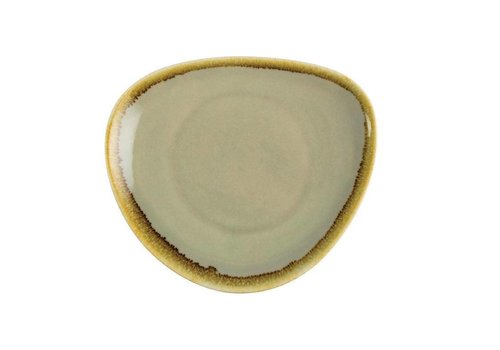  Olympia Moosgrün Porzellan dreieckige Platten von 16,5 cm (6 Stück) 