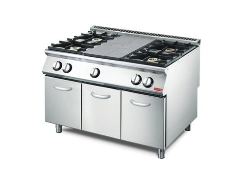  Gastro-M Professioneller Plattenherd mit Gasbackofen | 4 Brenner 