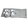 NeumannKoch Spoeltaflelblad bar inox | 120x50 cm | Doppelwaschbecken