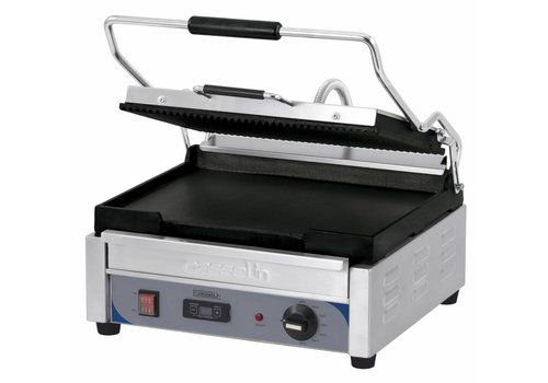  Casselin Panini Grill gerillt-Glatt | mit Timer 