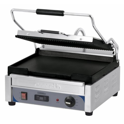  Casselin Panini Grill gerillt-Glatt | mit Timer 