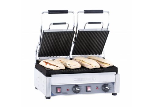  Casselin Doppel Gerippte Kontaktgrill | 445 x 242mm 