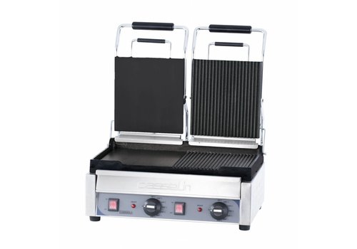  Casselin Doppel Kontakt Grill glatt / gerippt | 490 x 520mm 