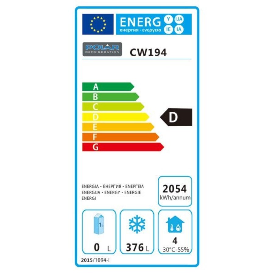 Gefrierschrank | Edelstahl | 2 Türen | 600 L | 201(H)x68(B)x80(T)