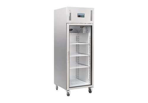  Polar Kühlschrank | Glastür | Edelstahl | Aluminium | 600L | 201(H)x68(B)x80(T) cm 