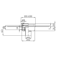 Bodenablauf Edelstahl Vertikal Anschluss | 29(B)x29(T)x8(H) cm