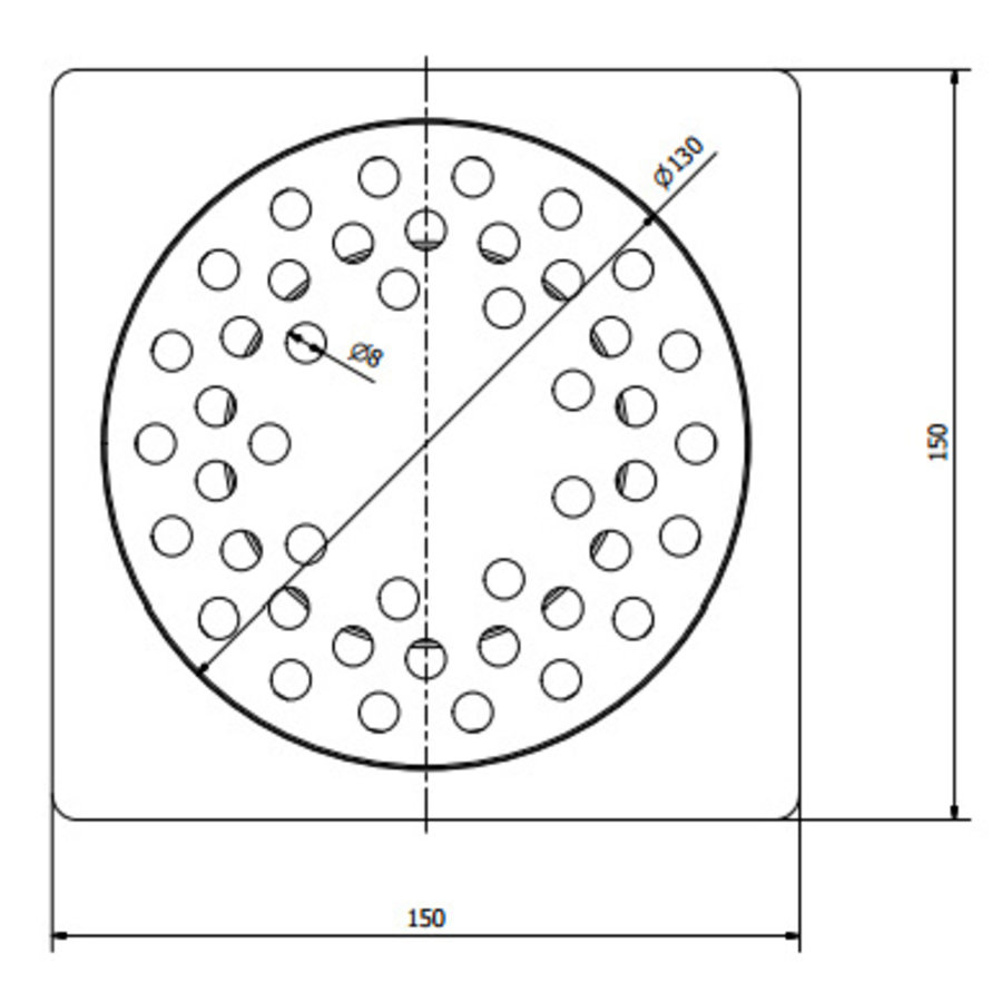 Bodenablauf Edelstahl Vertikal Anschluss | 15(B)x15(T)x12(H) cm