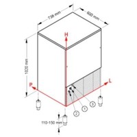 Edelstahl-Eiswürfelmaschine CB955-CH | 90/24kg | Luftgekühlt