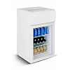 NeumannKoch Kleiner Kühlschrank mit Leuchtkasten und Glastür | Weiß | 50 Liter