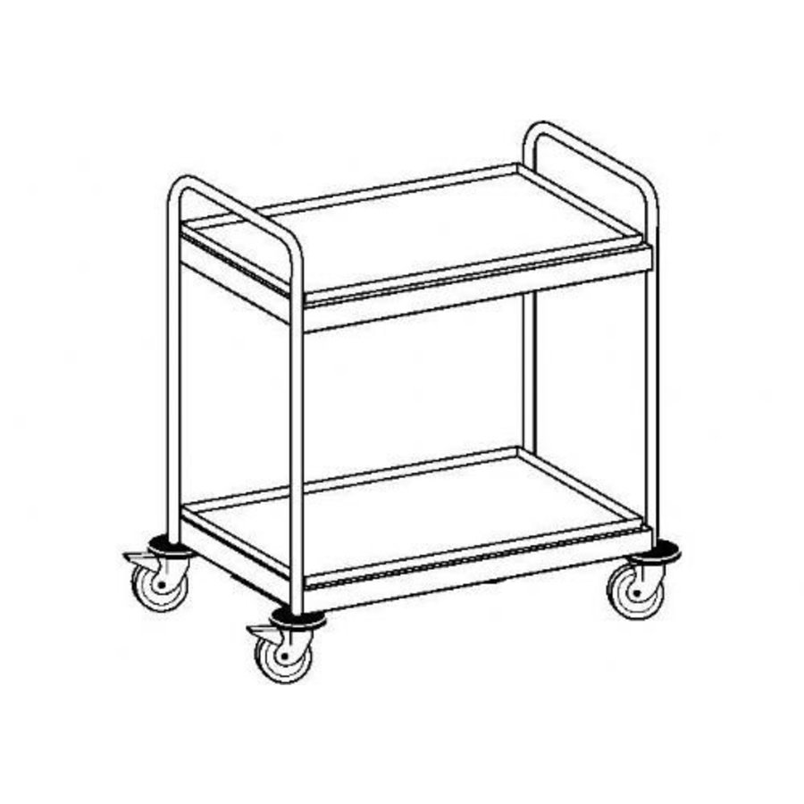 Servierwagen aus Edelstahl mit 2 Blätter & 2 Formate