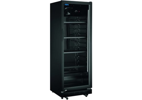  Saro Kühlschrank | Schwarz | Glastür | 360L | B 62 x T 63,5 x H 173 cm 