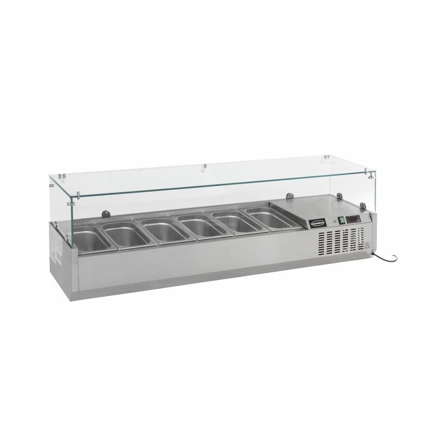 Kühlaufsatz mit Glasaufsatz | 5 Modelle | 1/3 GN | 120-200x39.5x43.5cm