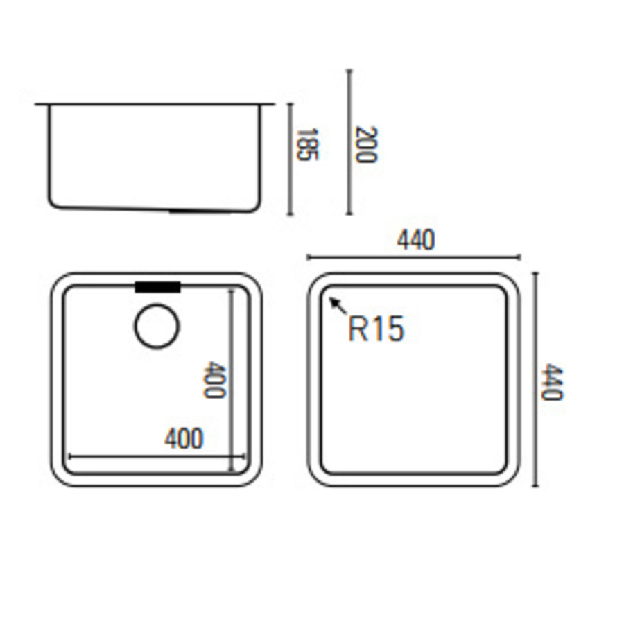 Edelstahl Sink Square | 2 Formate