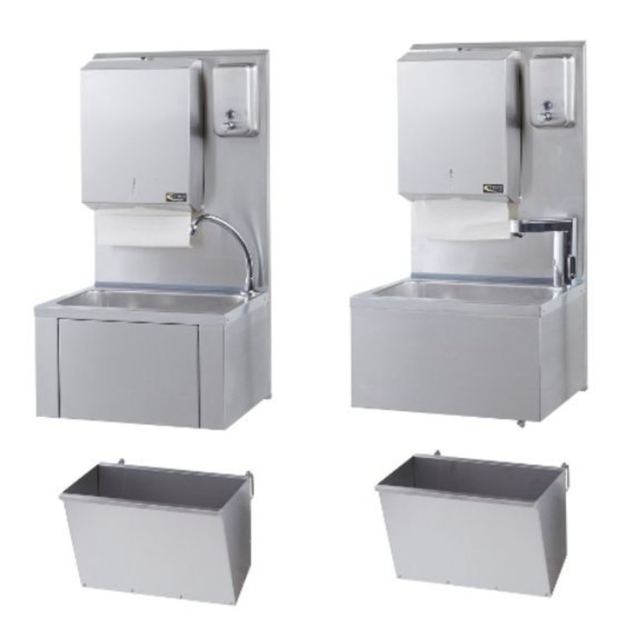 Catering Handwaschbecken + Papier- und Seifenspender | Rostfreier Stahl