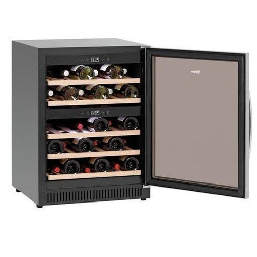  Bartscher Wein Kühlschrank Schwarz | Silent-Modell | 2 Temperaturzonen | 590x575x825 (h) mm 