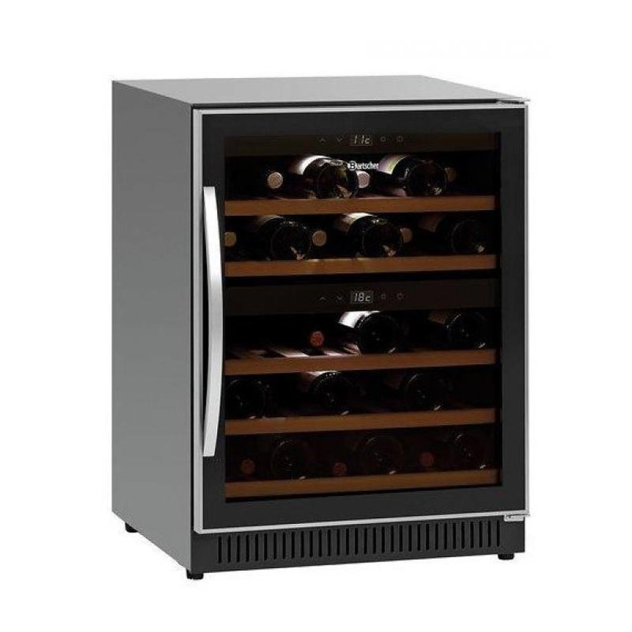 Wein Kühlschrank Schwarz | Silent-Modell | 2 Temperaturzonen | 590x575x825 (h) mm