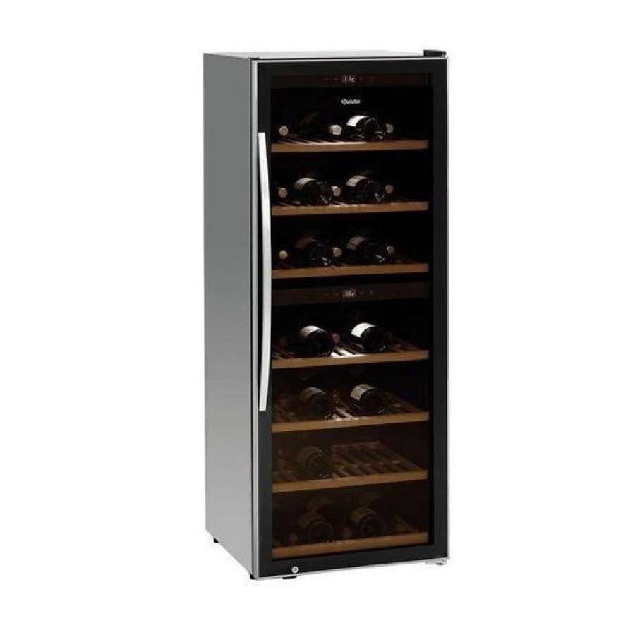 Weinkühlschrank Schwarz | Lautloses Modell | 2 Temperaturzonen | 595x625x1590 (h) mm