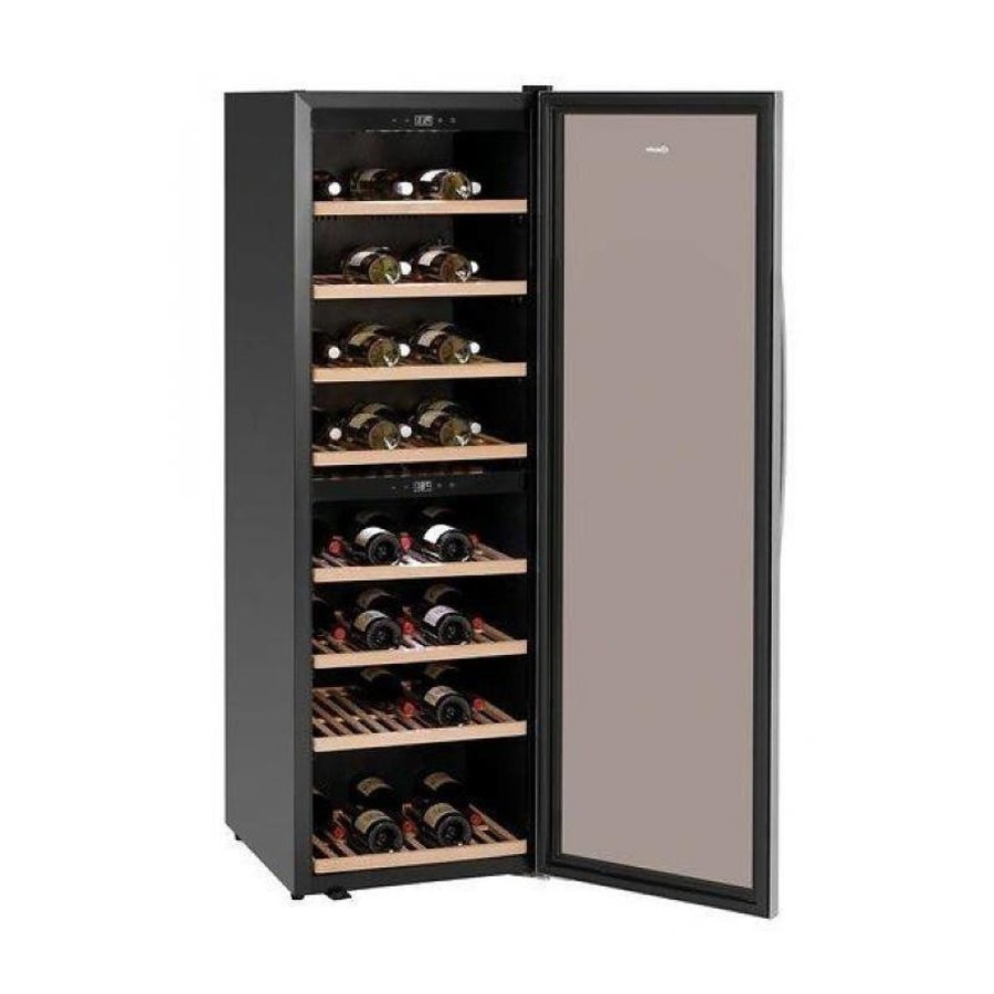 Weinkühlschrank Schwarz | Lautloses Modell | 2 Temperaturzonen | 600x750x1860 (h) mm