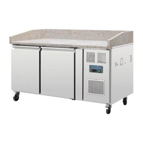  Polar Pizza Werkbank | Gekühlt | Edelstahl | Marmorplatte | 428L | 100(H)x151(B)x80(T)cm 