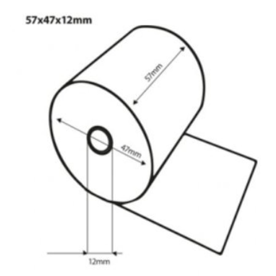 Thermische Rollen 57x47x12 mm 50 Stück