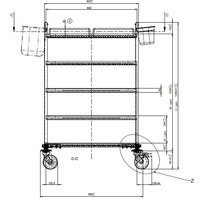 Servierwagen aus Edelstahl 3 Plateaus 90x60x95 cm