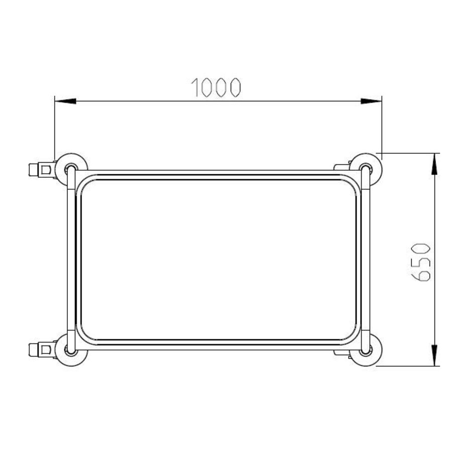 Servierwagen aus Edelstahl 3 Plateaus 100x65x95 cm