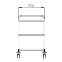 Servierwagen aus Edelstahl 3 Plateaus 100x65x95 cm