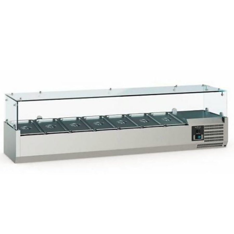 Kühlaufsatz mit Glasaufsatz | 6 Modelle | 1/4 GN | 120-200x33,5x43,5cm