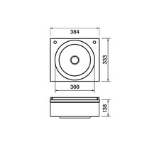 Waschbecken mit Kniesteuerung | Edelstahl 304 | 38,4 x 33,3 x 13,8 cm