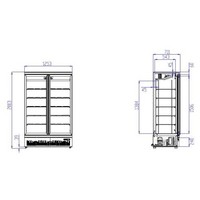 Wandkühlschrank | 2 Glastüren | 1000L