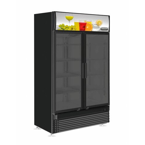  Combisteel Kühlschrank Schwarz | 2 Glastüren | 780 Liter 