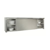 Wandschrank Edelstahl Schiebetüren | 200(B)x47(T)x66(H) cm