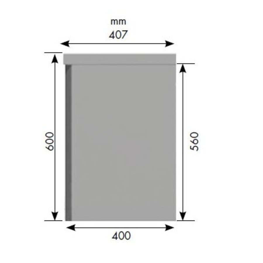 Wandschrank Edelstahl Schiebetüren | 200(B)x47(T)x66(H) cm
