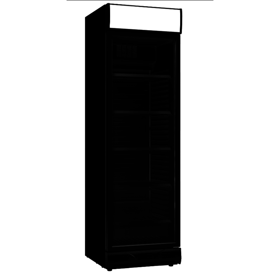 Schwarz Kühlschrank einzigen Glastür 382L