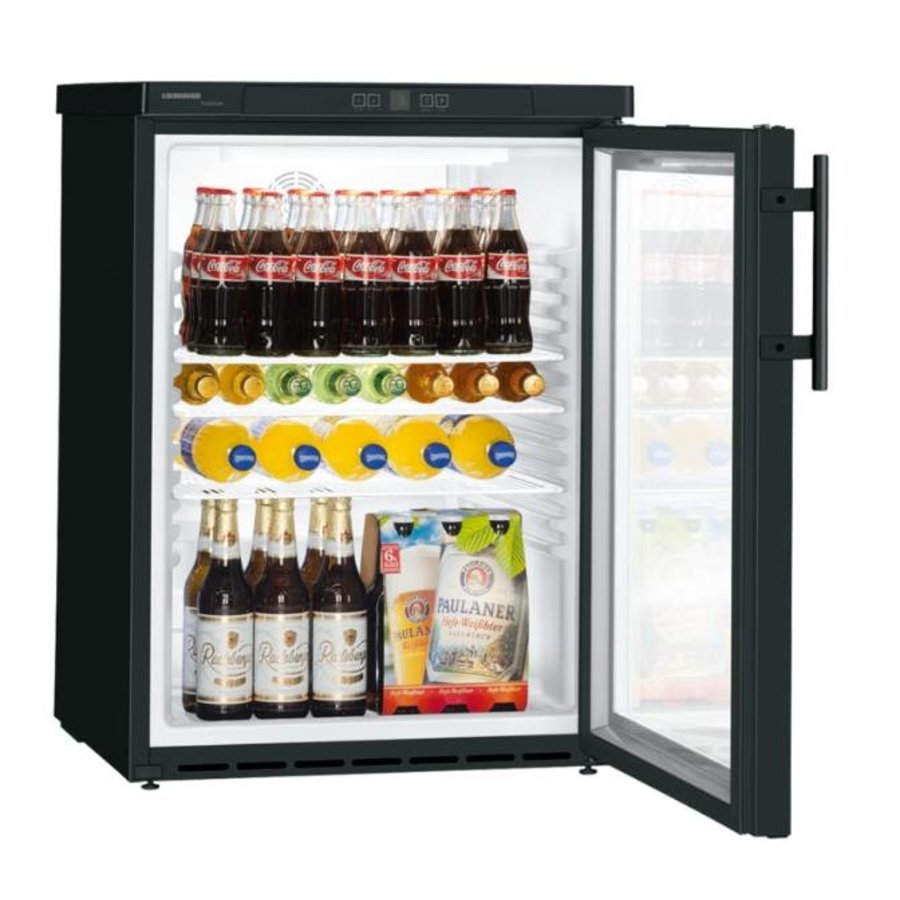 FKUv 1613 | Flaschenkühlschrank | Schwarz | Glastür | 141 Liter