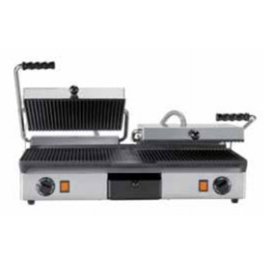 KONTAKT GRILL CAST IRON - DOUBLE | Glatt + gerippt und gerippt + gerippt