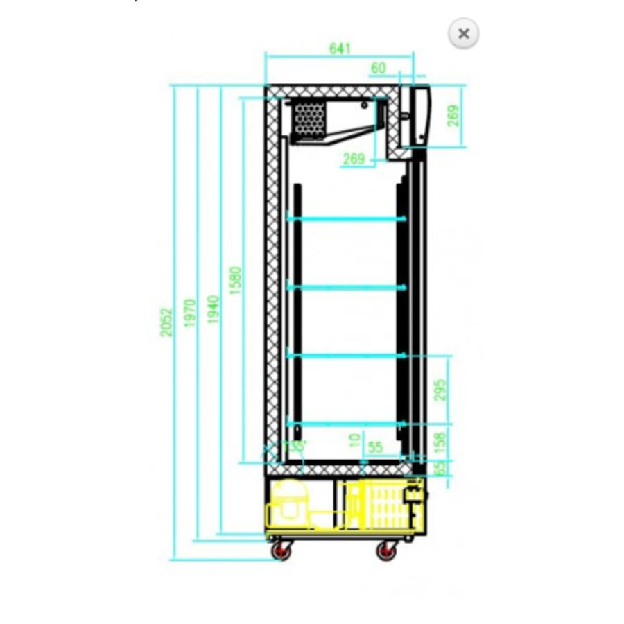 Zwangsgefrierschrank | 1 Glastür