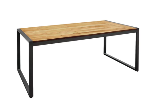  Bolero Industrieller Tisch aus rechteckigem Stahl und Akazienholz 